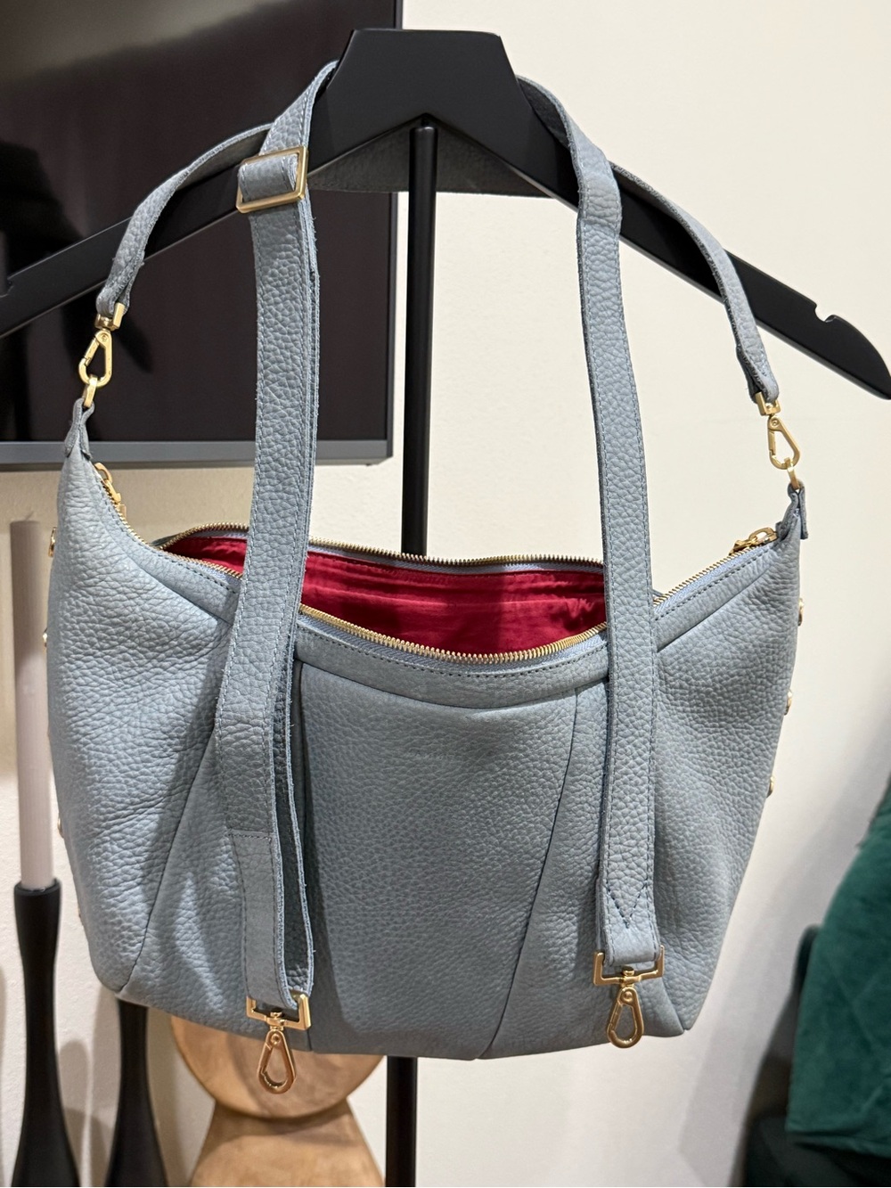Hammitt Light Blue Suede Crossbody Bag - Picture 15 of 16